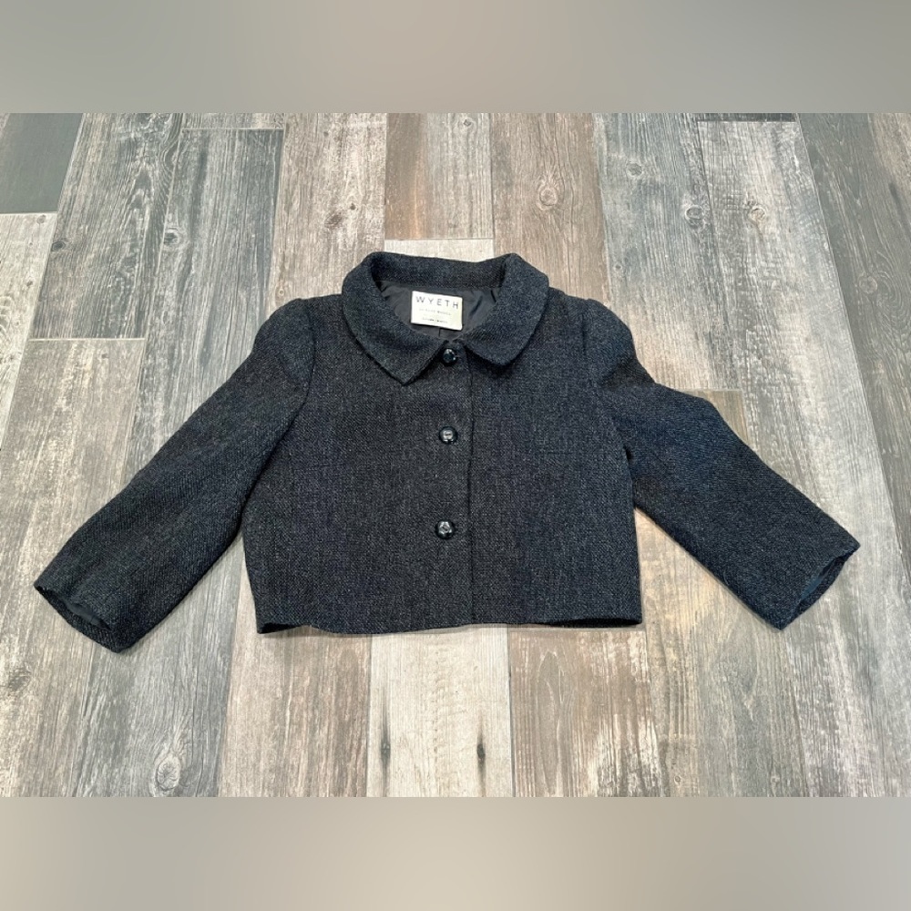 WYETH By Todd Magill Short Wool Blazer Jacket Charcoal Gray Sz medium